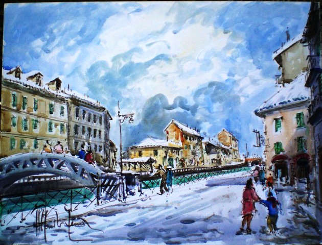 acquarello alfredo zecca acquerello cm. 50 x 70